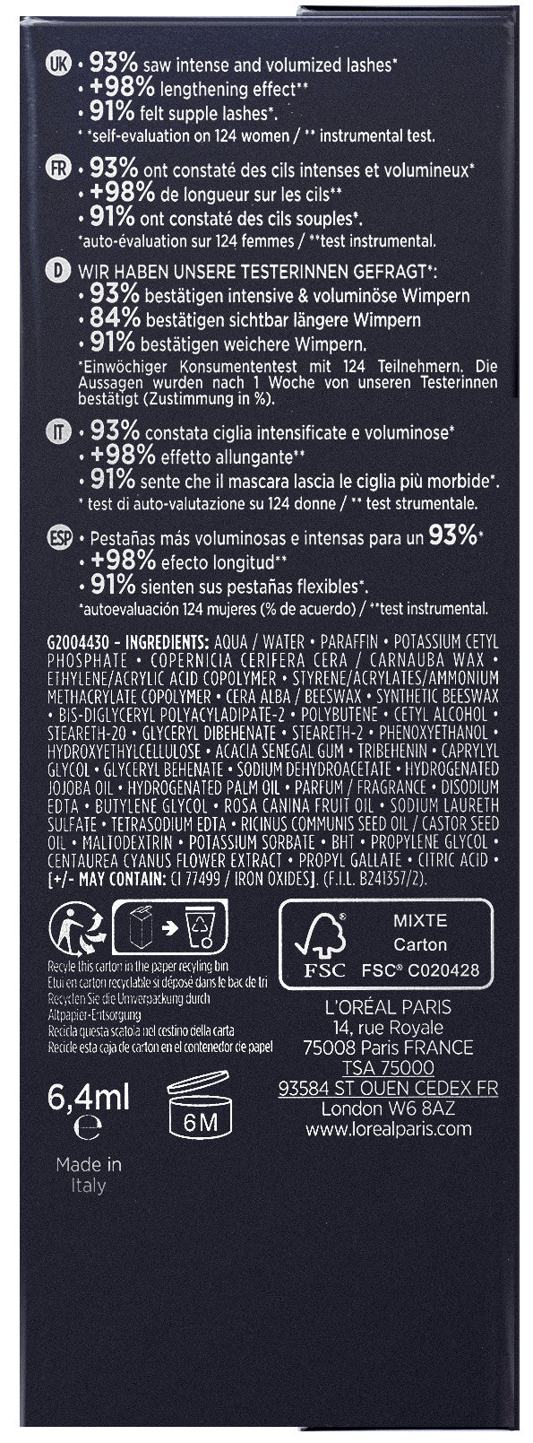 Máscara de Pestanas Lash Paradise