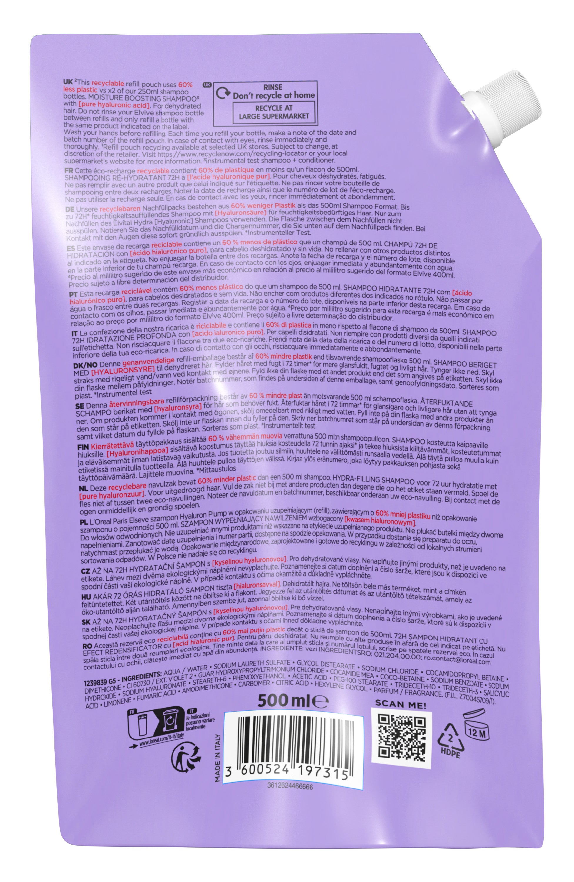 Champô elvive Hydra Hyaluronic