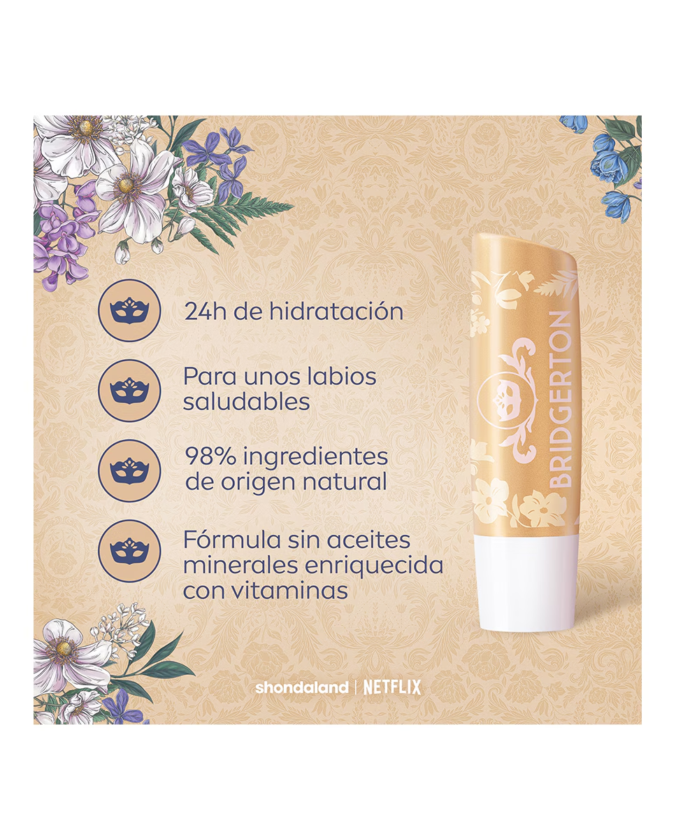 Bálsamo labial hidratante 24h Bridgerton Vanilla Biscuit